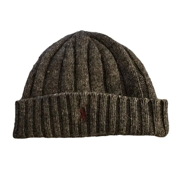 Polo Ralph Lauren Other - Polo Ralph Lauren Lamb’s Wool Knit Beanie Winter Hat Cap Unisex Size small Gray